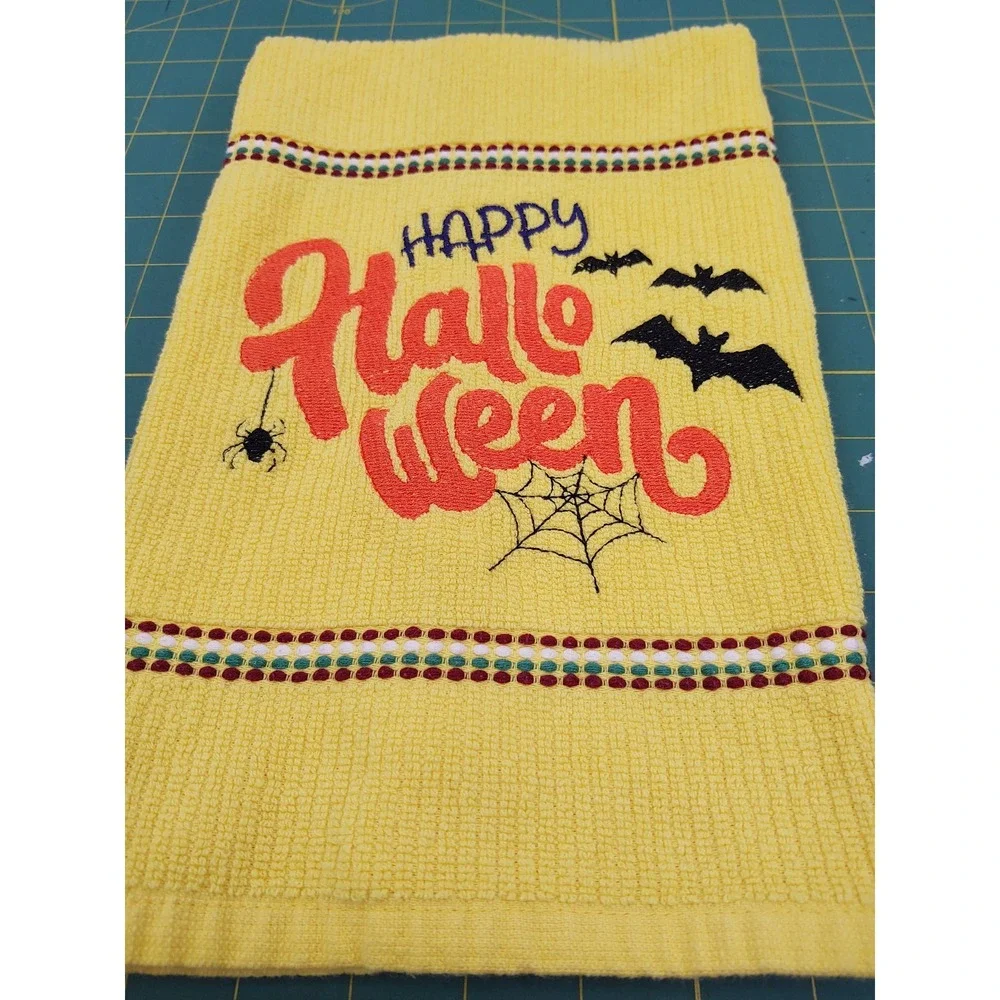 Happy Halloween Fall Halloween Kitchen Bar Tea Towel Great Gift Item!!